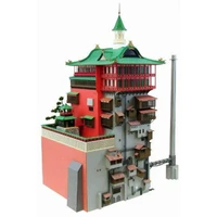 3d paper model puzzle anime spirited away aburaya bathhouse assembly papercraft puzzles educational kids toys birthday gift