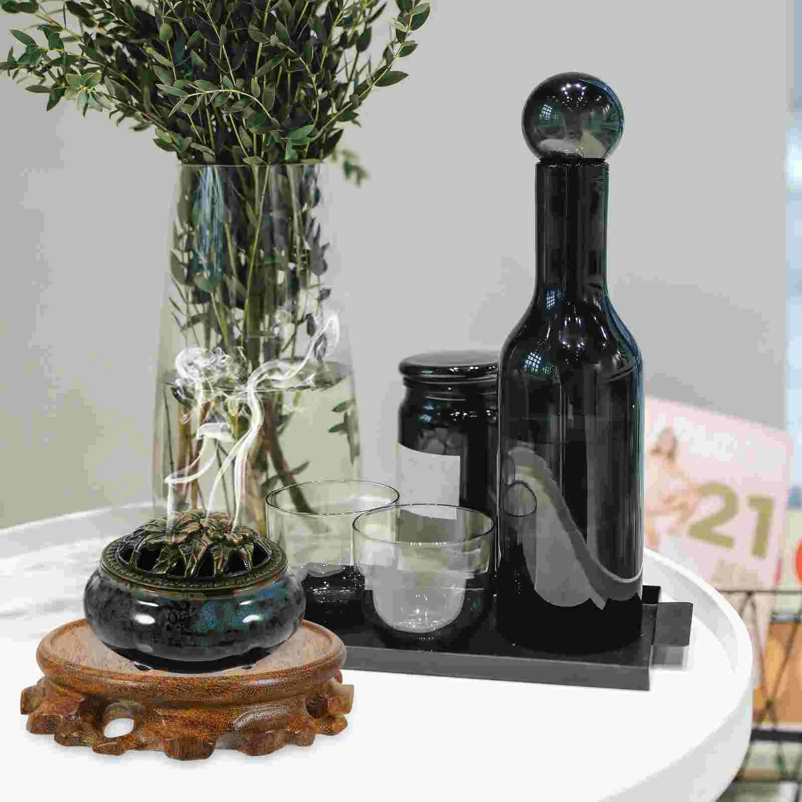 

Family Gifts Home Wood Plant Stands Indoor Pedestal Carved Eastern Decor Display Base Wooden