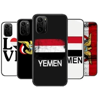 yemen flag phone case for xiaomi redmi poco f1 f2 f3 x3 pro m3 9c 10t lite nfc black cover silicone back prett mi 10 ultra cover
