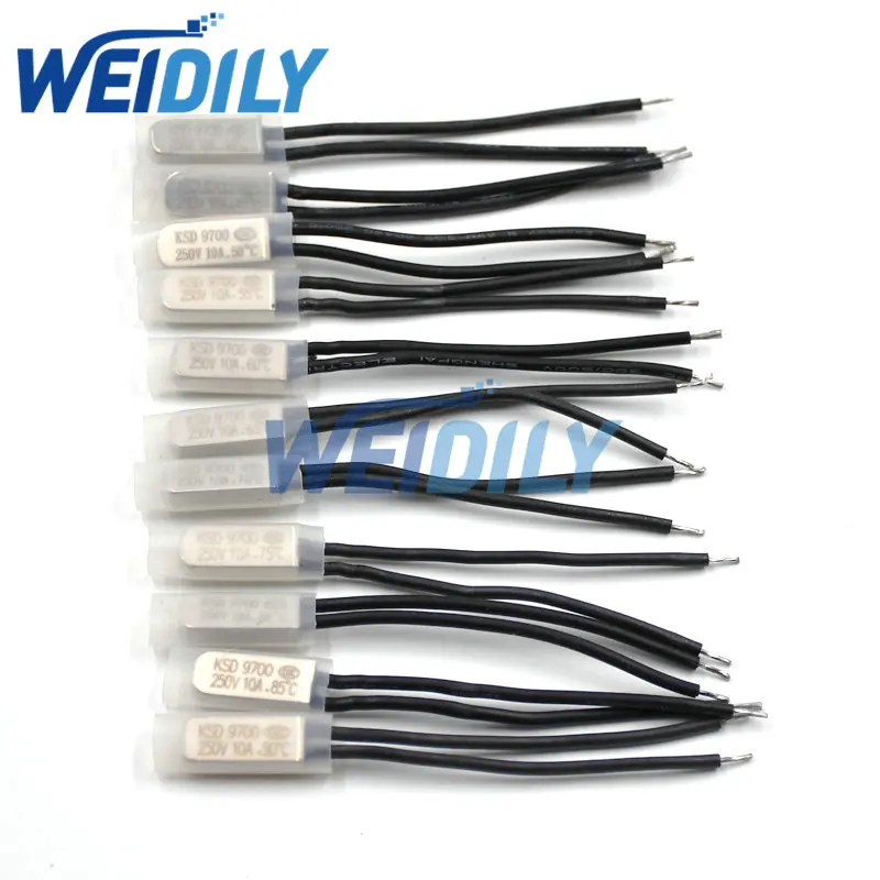 2 шт. термостат 10C-240C KSD9700 40C 45C 50C 55C 60C 65C биметаллический дисковый переключатель