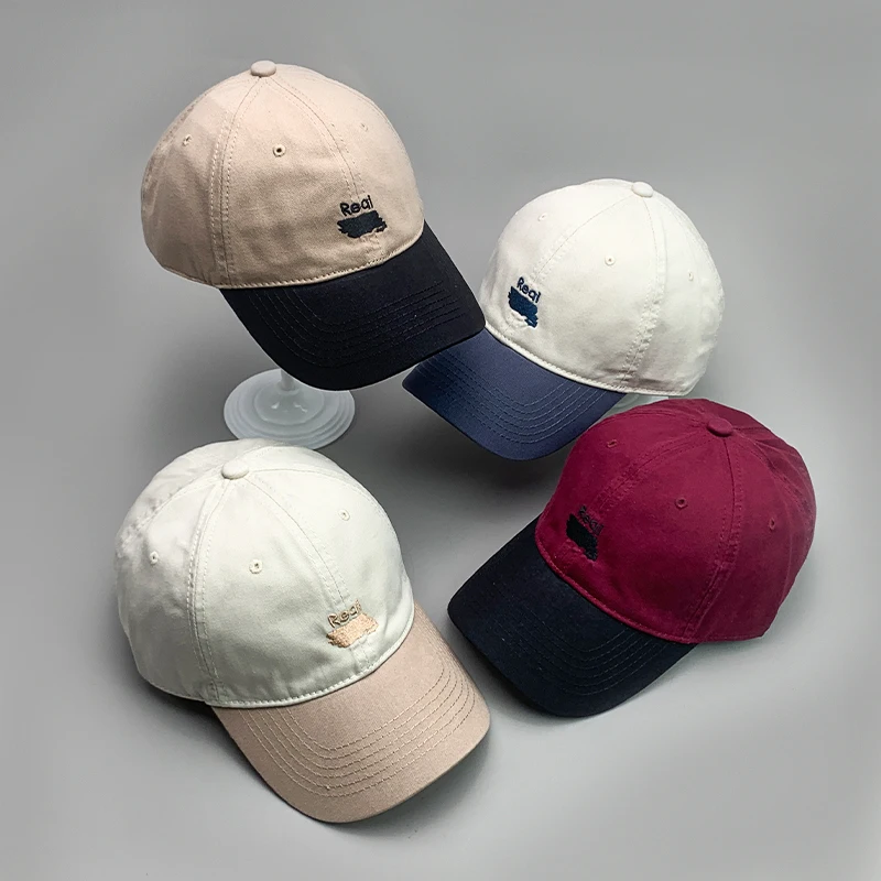 

Kpop Simple Color matching Letter Embroidery Men Women Baseball Hats Cotton Graffiti Breathable Streetwear Fashion Sport Caps