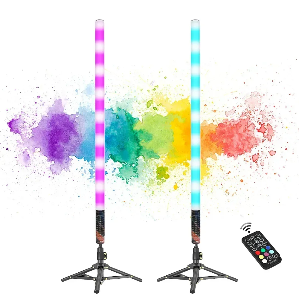 Фото Светодиодная лампа LUXCEO, 2 шт., меняющая цвет, с питанием от батареек, RGB-подсветка, для создания атмосферы, для вечеринок на Хэллоуин, декора комнат и баров №1