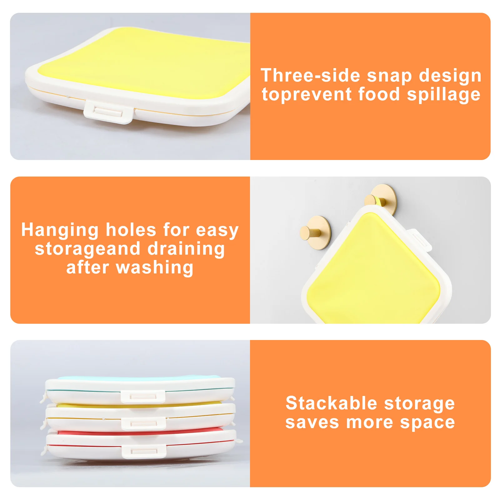 3 шт. контейнеры для сэндвичей силиконовая коробка хранения термостойкая с