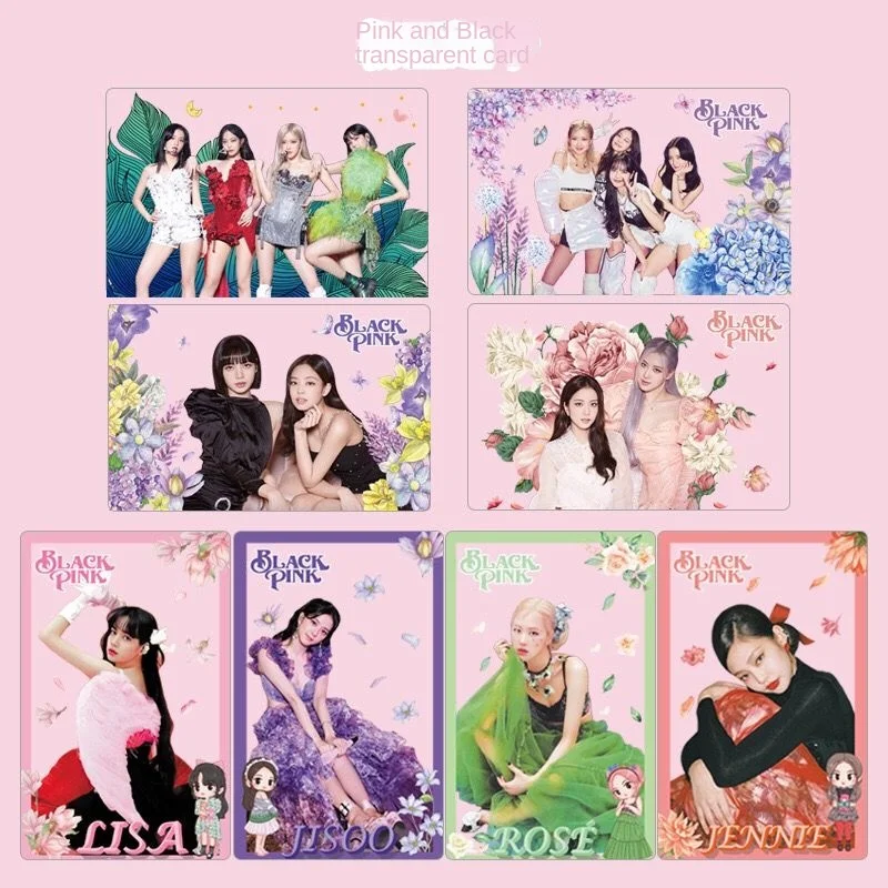 

Korean Girl Group B Pink Collection of Small Cards Transparent Cards Kim Ji-soo LISA Kim Ji-ni Park Choi-young Transparent Cards