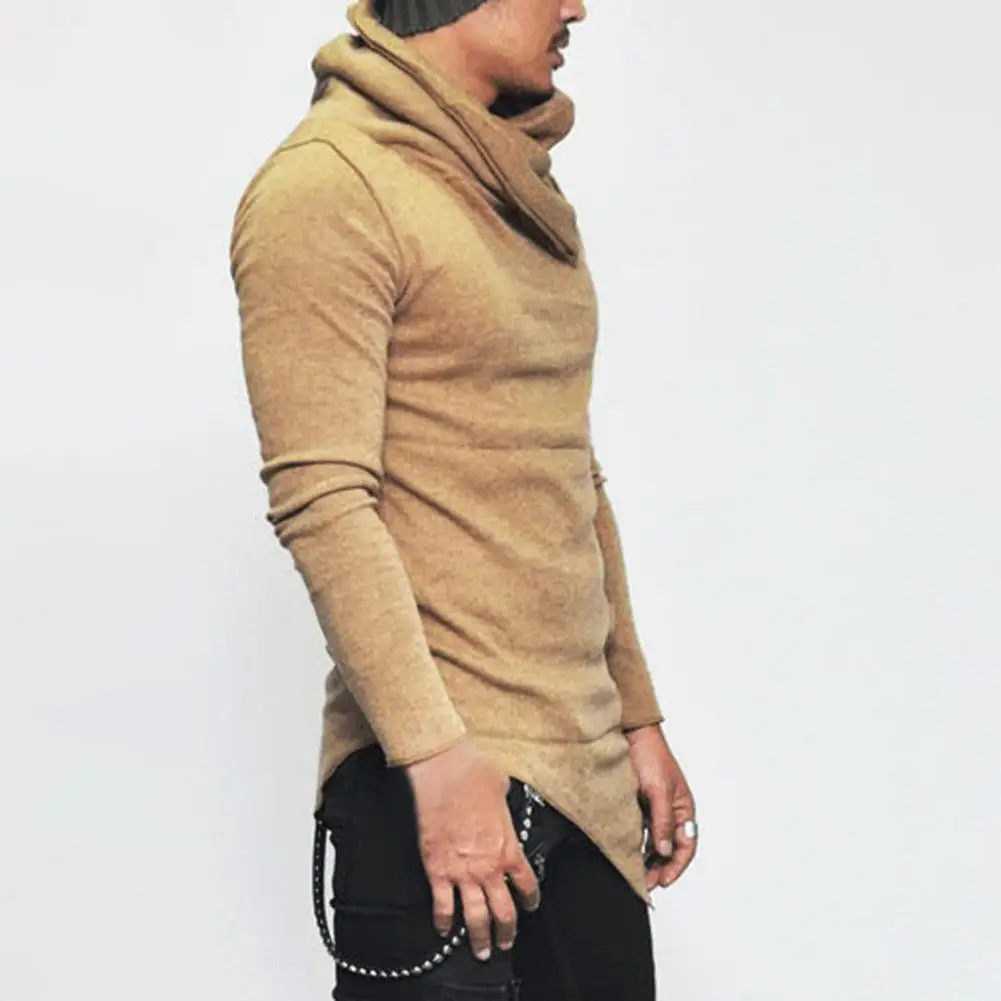 

Pullover Top Pocket Versatile Coldproof Teenager Men Spring Autumn Irregular Hem Pullover Top Casual Sweatshirt for Work