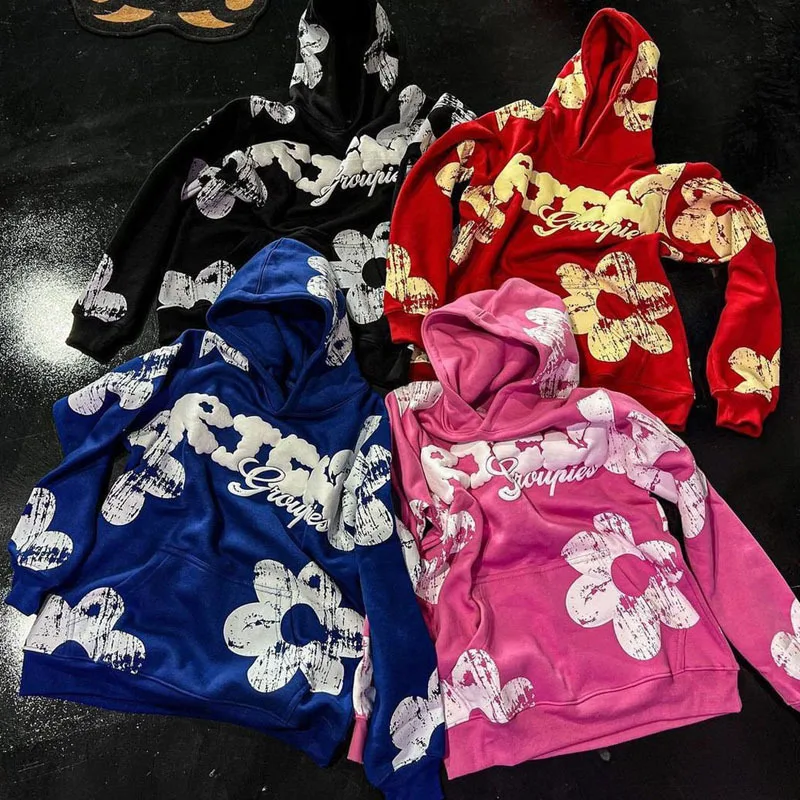 Осенне-зимний модный уличный Топ Y2K свободный свитер свитшот пальто модная