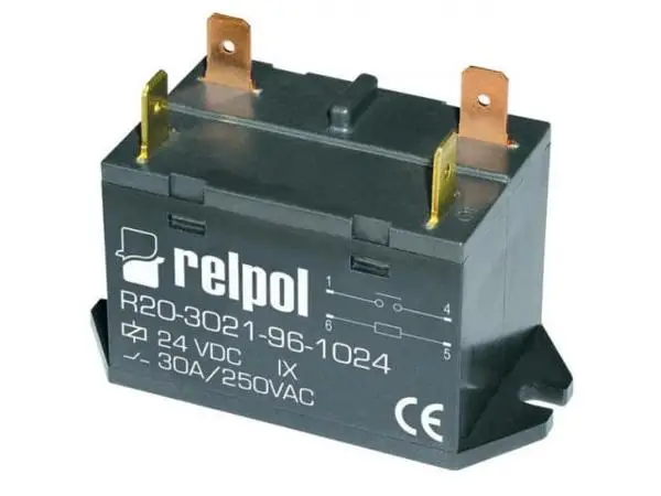 Реле RELPOL R20-3022-96-5230, электромагнитное, DPST-NO, Uобмотки 230ВAC, 25 А, 25 A/250ВAC