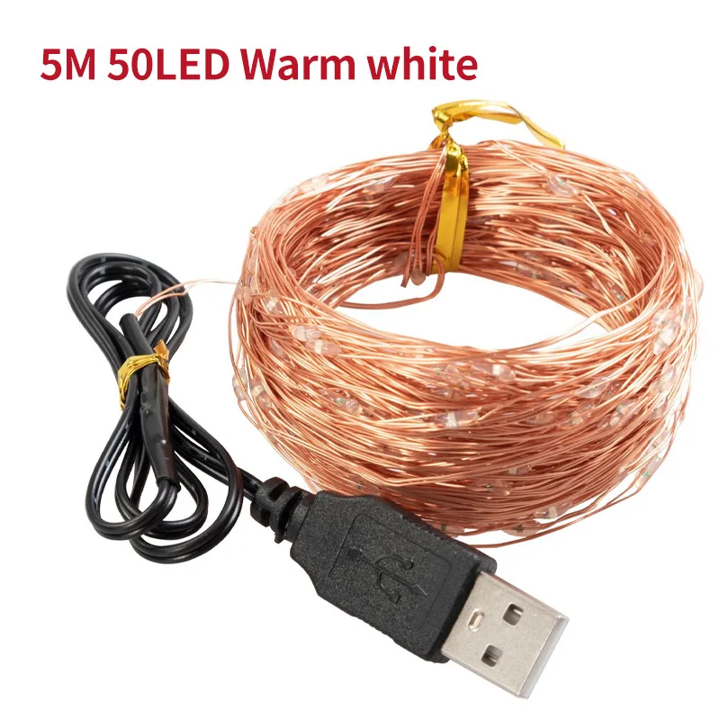 Светодиодсветильник гирлянсветильник с медным проводом 5 метров | Лампы и