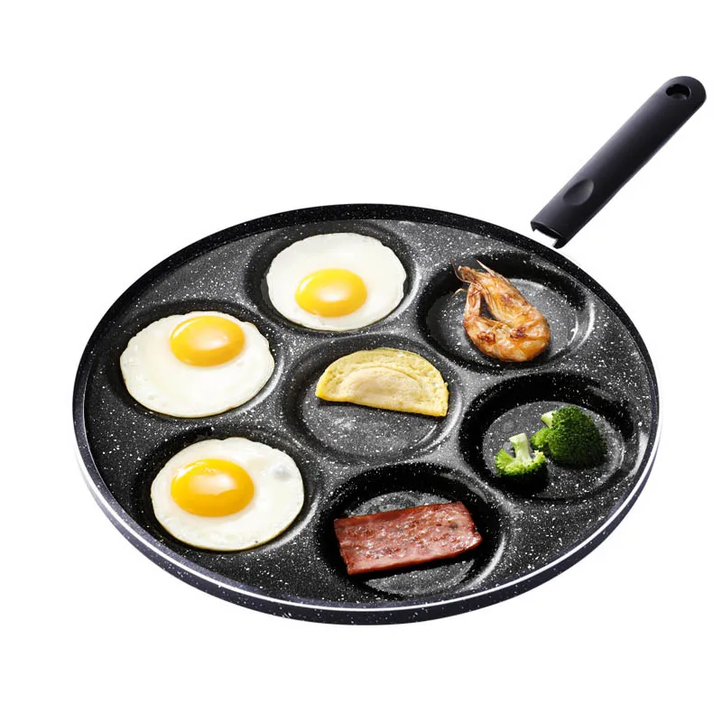 

Seven-hole Non-stick Omelet Pan Egg Burger Mold Multi-purpose Household Poached Egg Pancake Pan Egg Dumpling Pan