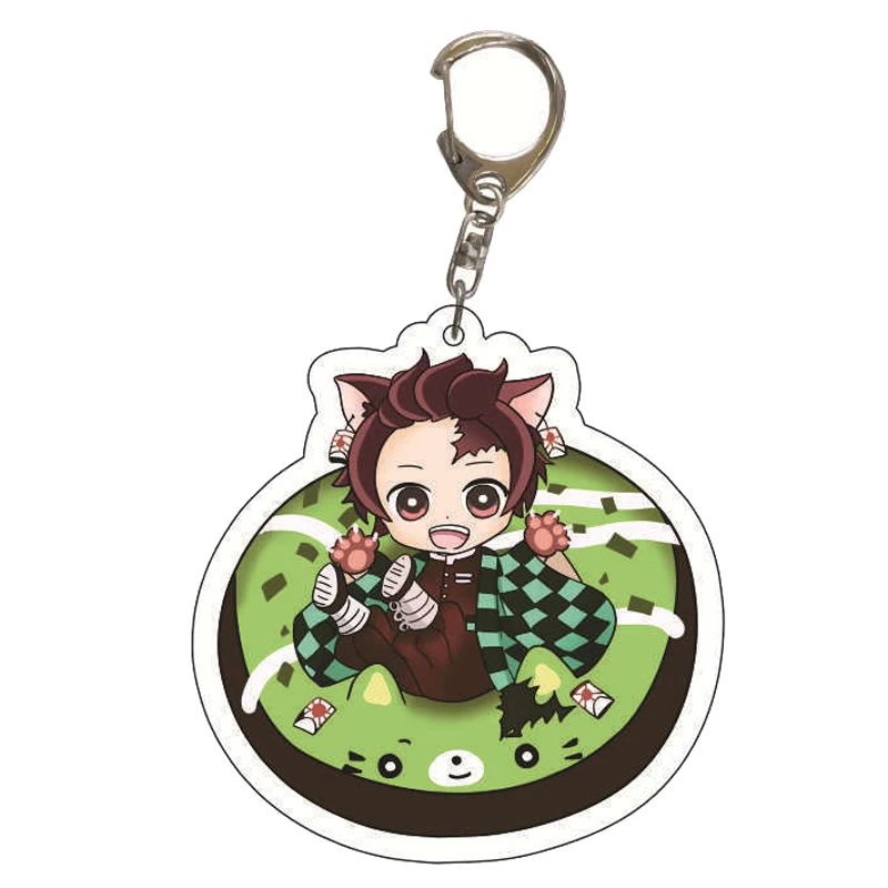 

Demon Slayer Key Chain Anime Keychain Cartoon Figure Acrylic Keyring Jewelry Trendy Women Men Bag Pendants Accessories Hot Gifts