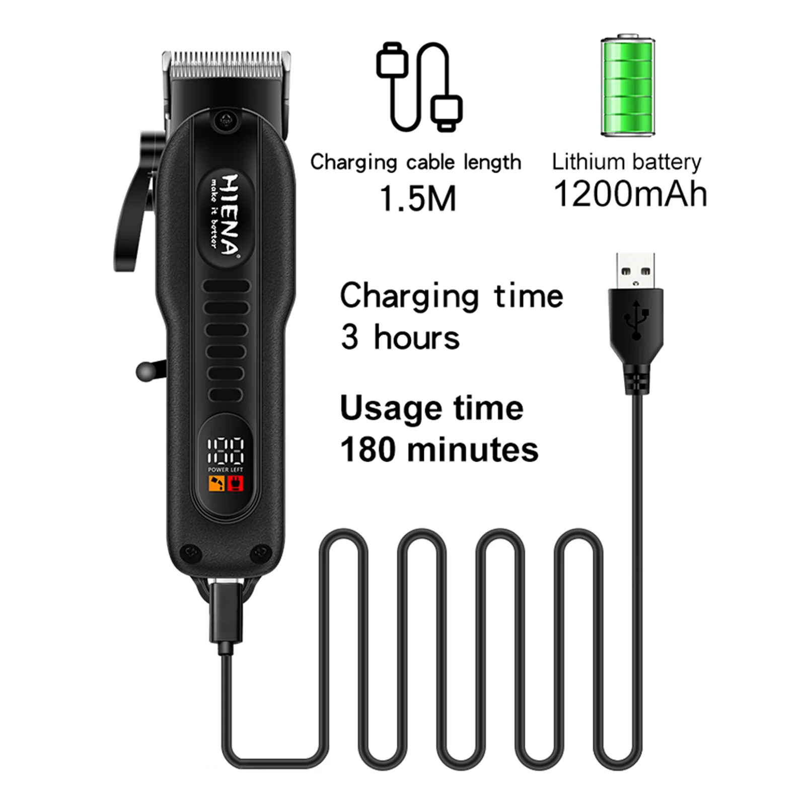 Мощные электрические машинки для стрижки волос мужчин триммер HIENA