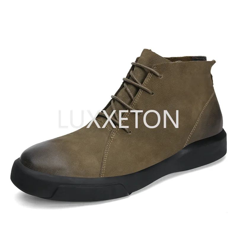 

Мужские зимние ботинки челси 2023, мужская кожаная обувь, ковбойские водонепроницаемые ботинки до щиколотки, мужские мотоциклетные повседневные ботинки, мужская обувь