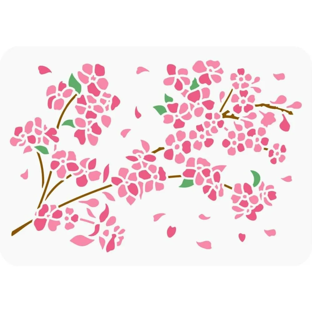 Трафарет для рисования цветов сливы 8 3x11 7 дюйма большой шаблон многоразовый