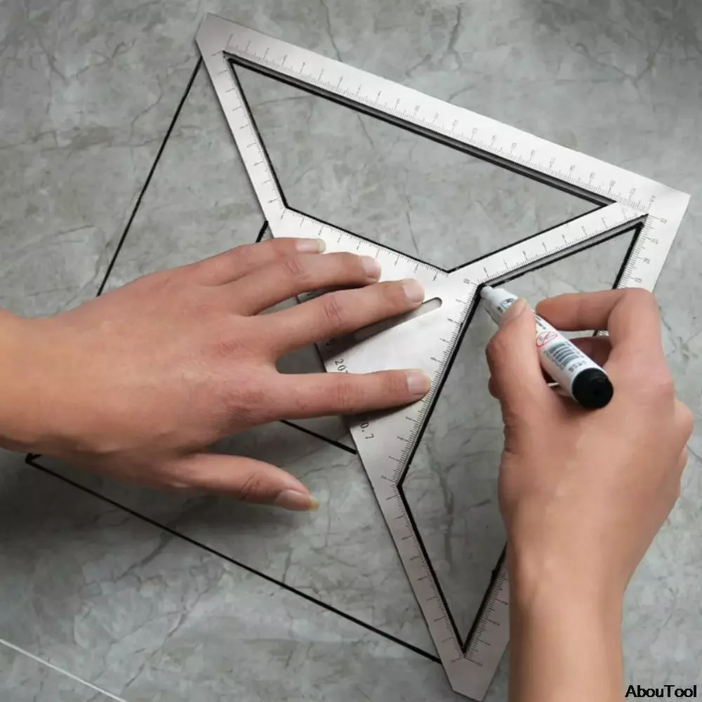 

Floor Drain Locator Stainless Steel Tile Triangle Ruler Floor Drain Patterns Design Positioning Ruler Bricklayer Measuring Tools