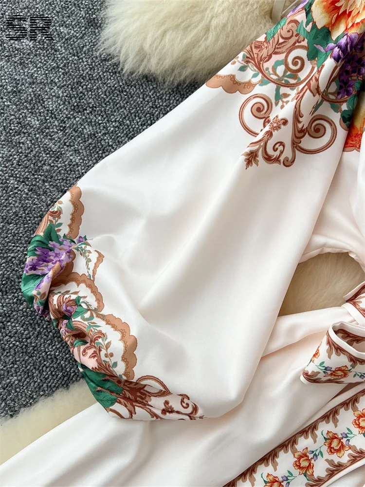 Осеннее женское платье SINGREINY с принтом