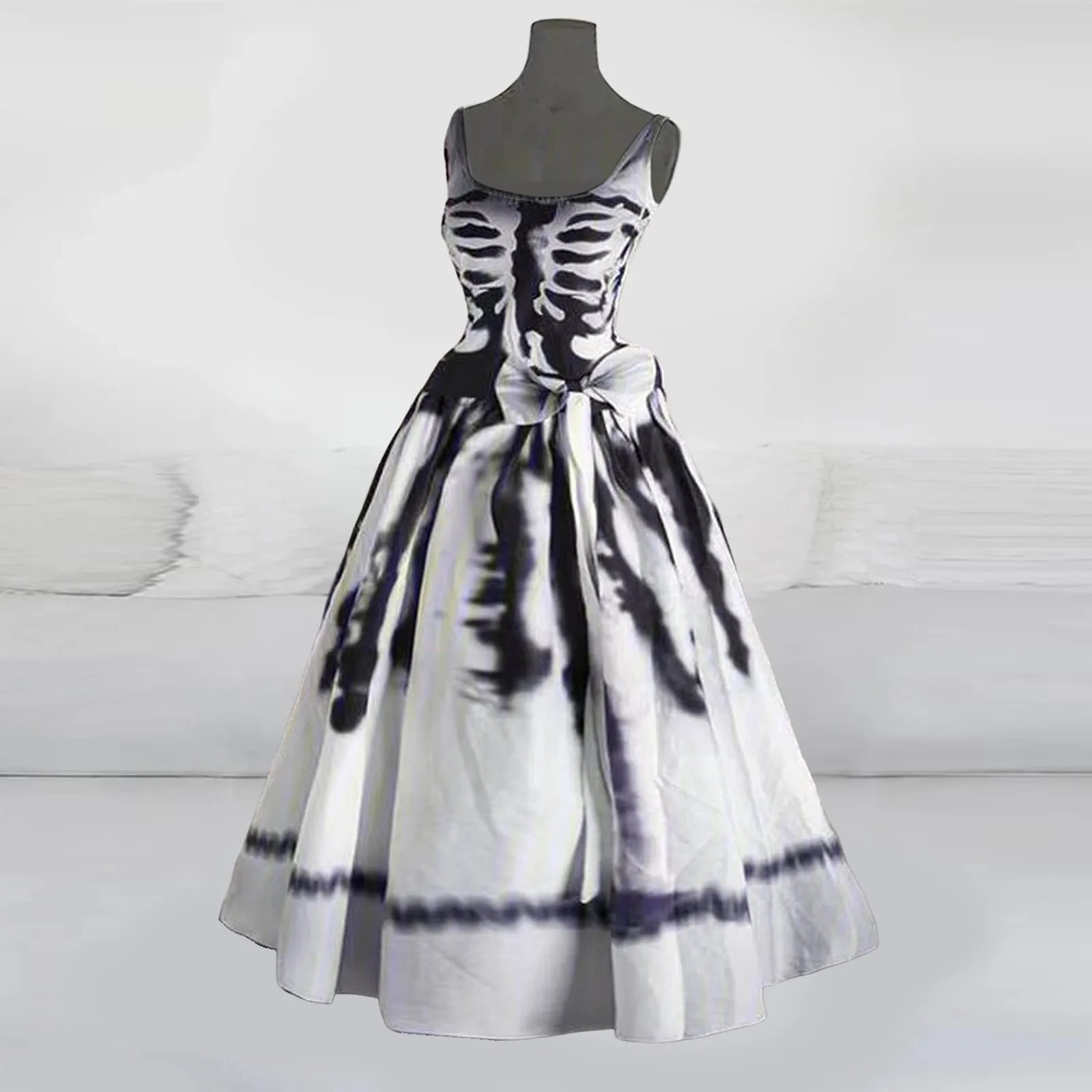 Костюмы на Хэллоуин для женщин расклешенное платье с кровавым принтом туника без