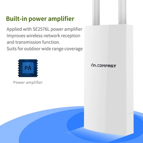 COMFAST High Power 300 Мбит / с PoE Наружный Wi-Fi ретранслятор 500 МВт Беспроводной Wi-Fi Range Extender Усилитель EU Plug