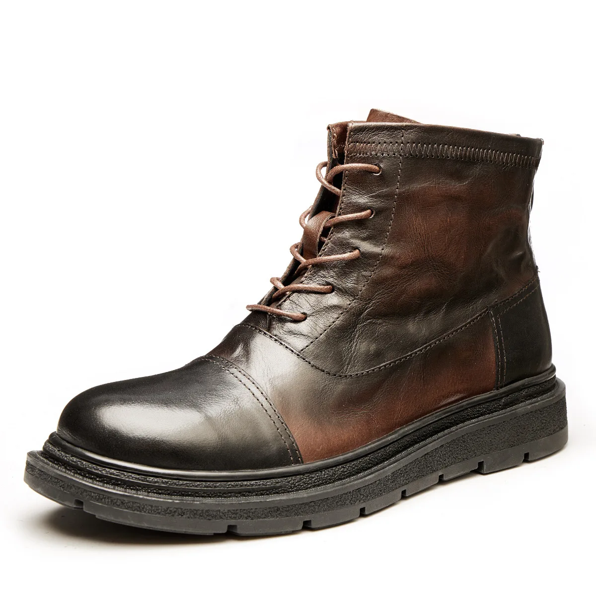 

New Autumn WinterBoots for Men Fashion High Quality Genuine Leather Shoes Men Lace-Up Riding,Equestrian Chelsea Boots Motorcycle