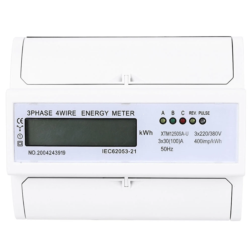

XTM1250SA-U DIN-Rail Electric Meter 30(100)A 3x220V/380V Class 1 Accuracy Seven Digits Display LCD XTM1250SA-U