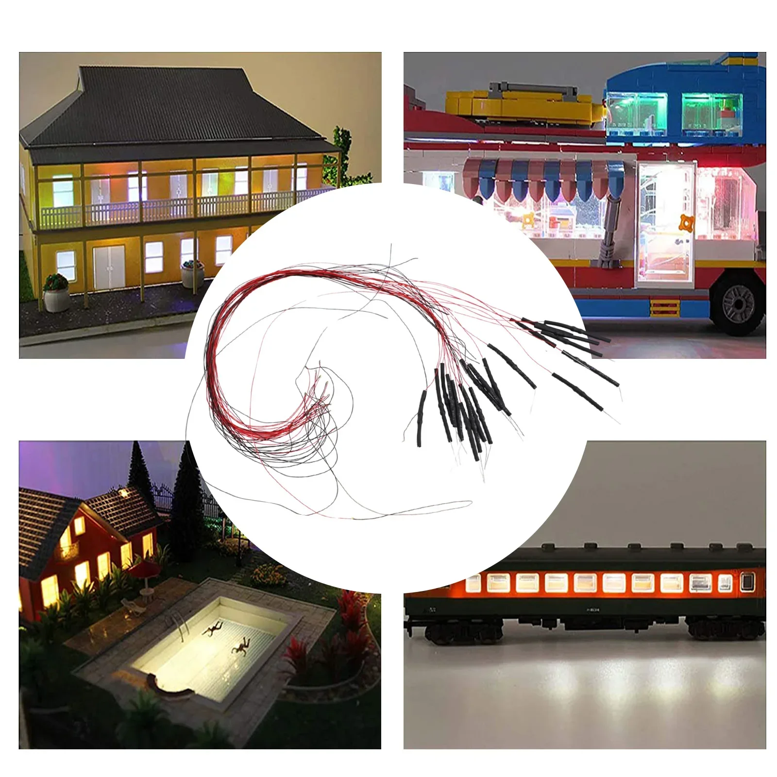 

Предварительно смонтированные светодиоды 0402, теплый белый/белый свет, 12В, для миниатюрных моделей