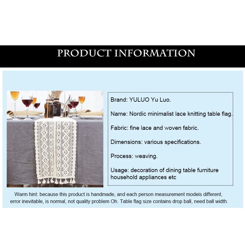 

Beige Crochet Lace Table Runner with Tassel Cotton Wedding Decor Hollow Tablecloth Nordic Romance Table Cover Coffee Bed Runners