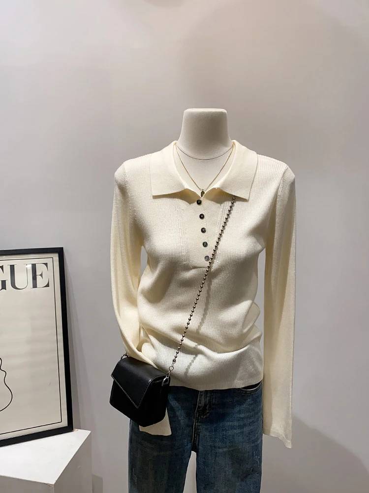 Изготовлено на Big Factory ~ 2024 ранняя осень новый вязаный женский эластичный