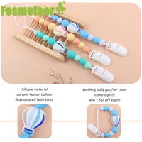 fosmeteor new 1pcs baby products to soothe the baby pacifier chain cartoon hot air balloon silicone molar anti drop chain toy