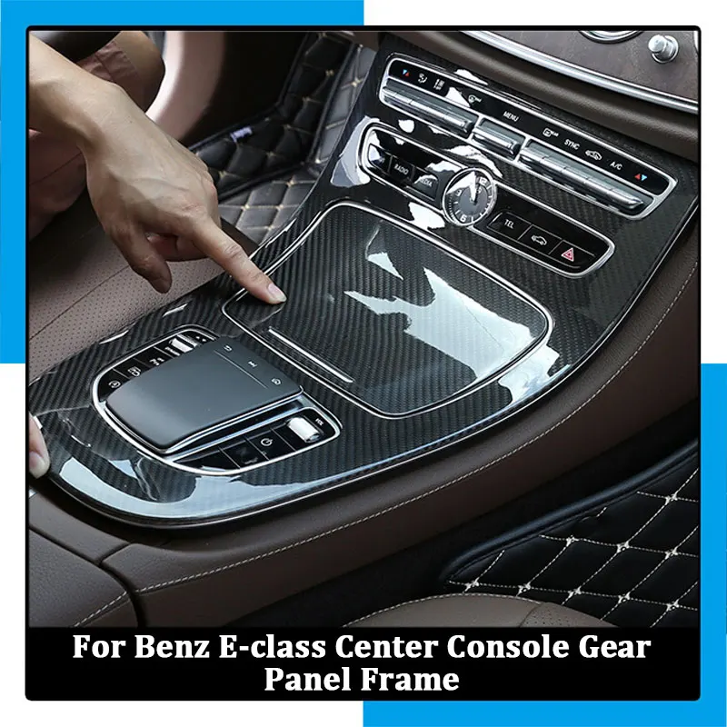 

For Mercedes-Benz E-Class W213 2016-2020 Real Carbon Fiber Center Console Gear Panel Frame Car Interior Decoration Parts
