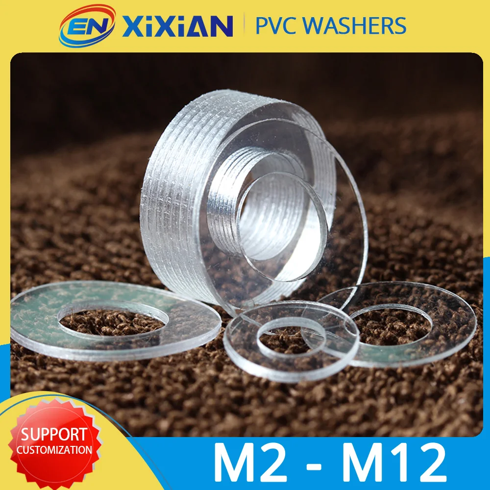 M2 M2.5 M3 M4 M5 M6 M8 M10 M12 Soft Hard PVC Washer Transparent Thin Plastic Clear Shock-proof Gasket for Insulation Screw
