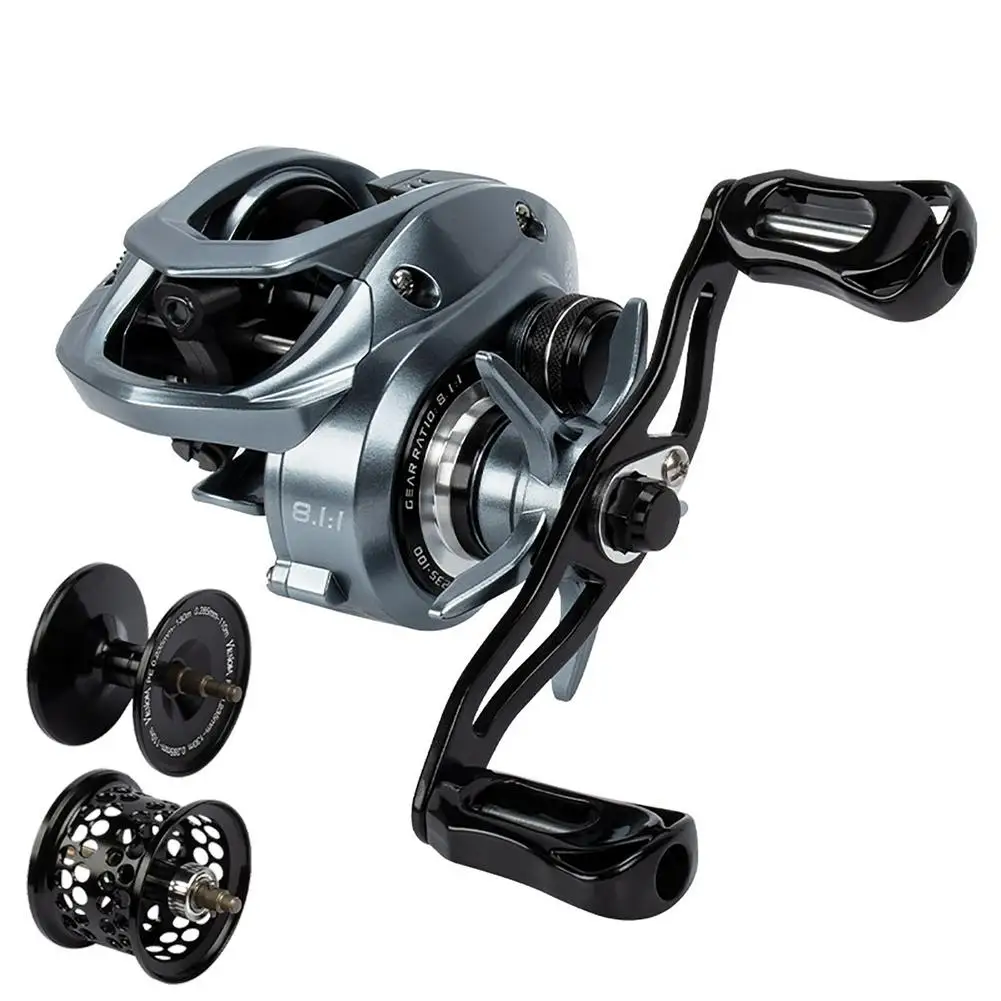 

1PCS Ultralight Low-profile Reel 10+1 Bearing 8.1:1 Gear Ratio 8kg/17lb Max Drag Long Casting Baitcasting Fishing Reel Wholesale