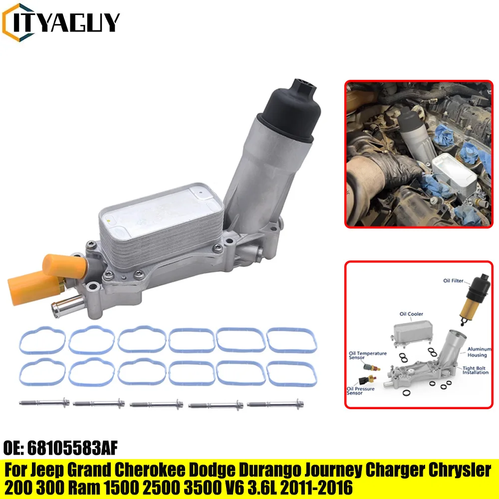 

Адаптер Масляного Фильтра Из Алюминия Для Jeep Dodge Chrysler Ram Charger Cherokee Wrangler 3.6L V6, Блок Двигателя, 68105583AF