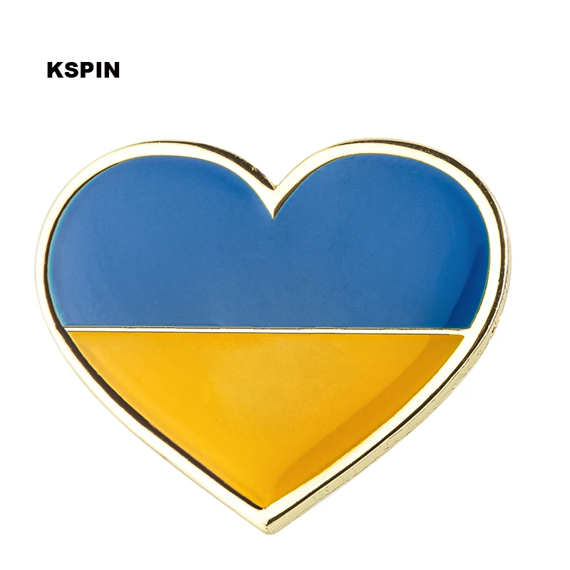 

Ukraine Heart Shape Flag Brooches Lapel Pin Flag badge Brooch Pins Badges