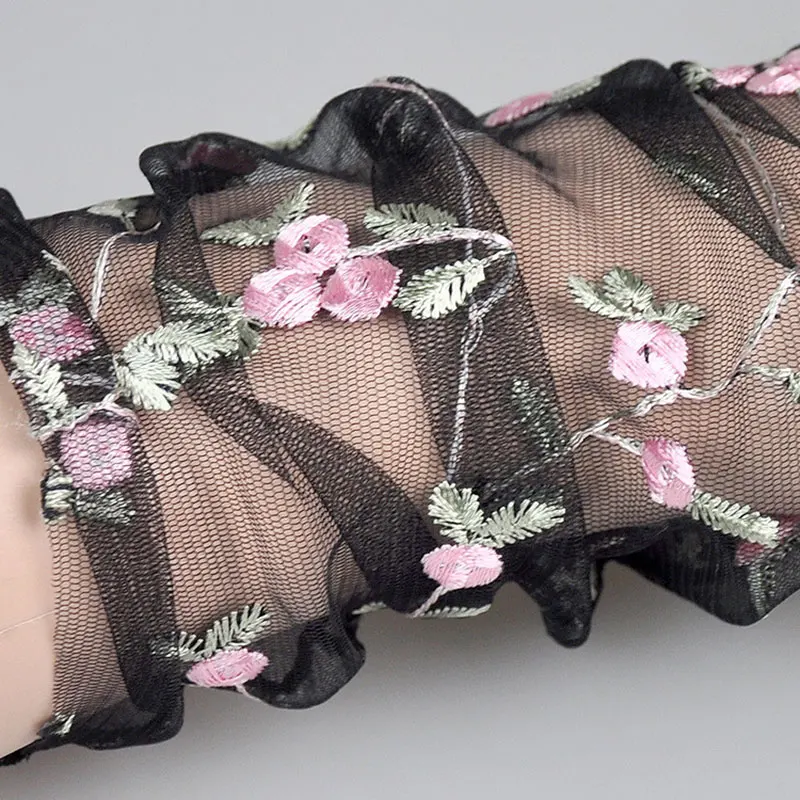 New designer retro embroidery mesh Flowers socks Tulle Women Transparent Chiffon Long Socks europe Femme Thin Socks