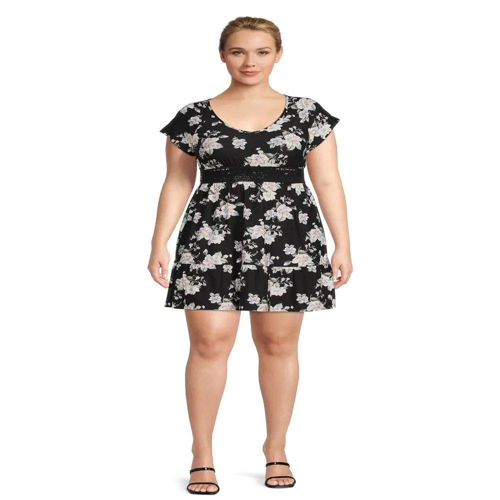 

HMCN Juniors Plus Size Crochet Waist Babydoll Dress