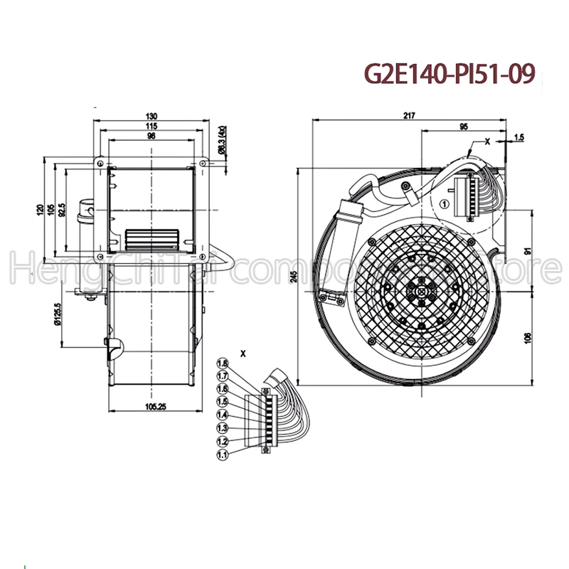 Оригинальный вентилятор G2E140-PI51-09 230V 50/60Hz 0.78/180A 225/Вт