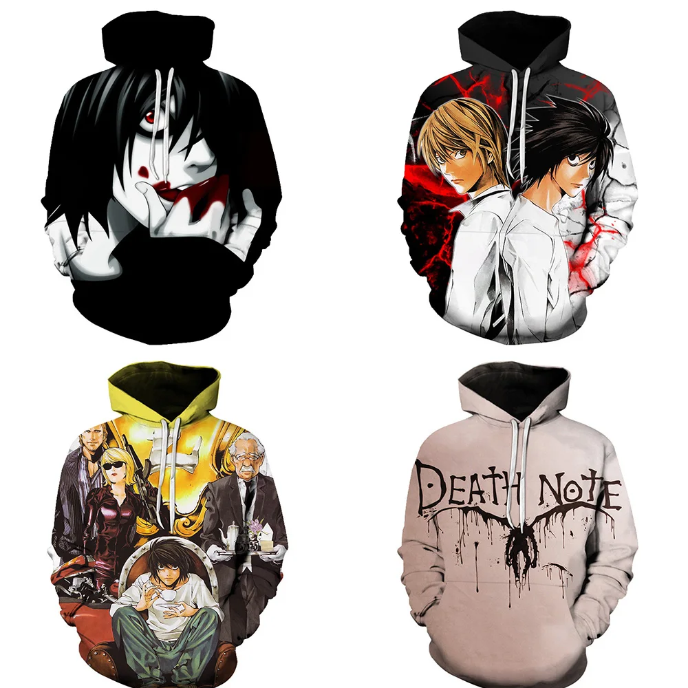 Japanese Anime Death Note Hoodies Cosplay Costume Men Kawaii Misa Amane L Ryuk-Graphic Streetwear Harajuku Unisex Adult tops