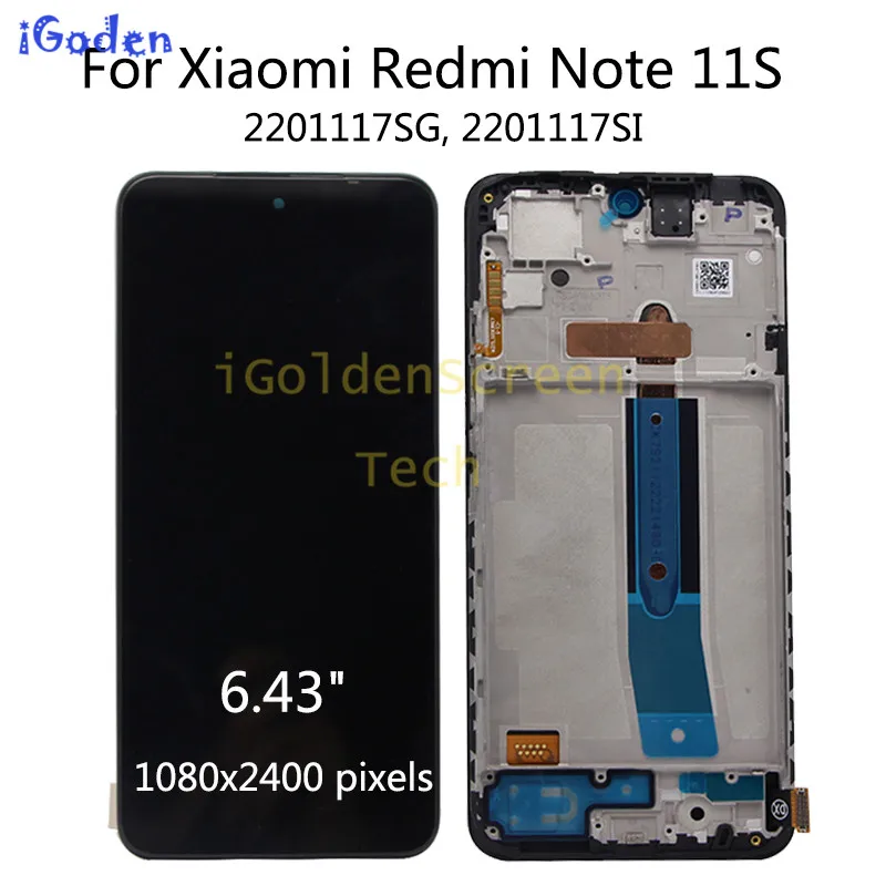 ЖК-дисплей 6 43 дюймов AMOLED для Xiaomi Redmi Note 11 с сенсорным экраном и дигитайзером в