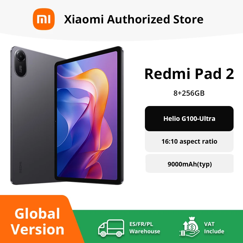 Version Global Xiaomi Redmi Pad 2 Wifi 11 "2.5K pantalla cristalina MediaTek Helio G100-Ultra Mi Tablet pantalla 90Hz 9000mAh