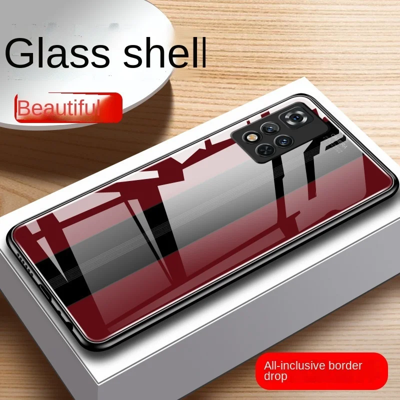 

For Xiaomi Redmi Note 11 Note 11 Pro PLUS 5G Case , luxury glass + TPU Soft Thin Back Cover For Redmi Note 11 Pro Case