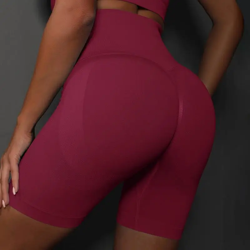 Seamless High Waist Push Up Shorts Women's High Waist Sexy Tights Gym Running Push Up Exercise Quick Dry Shorts