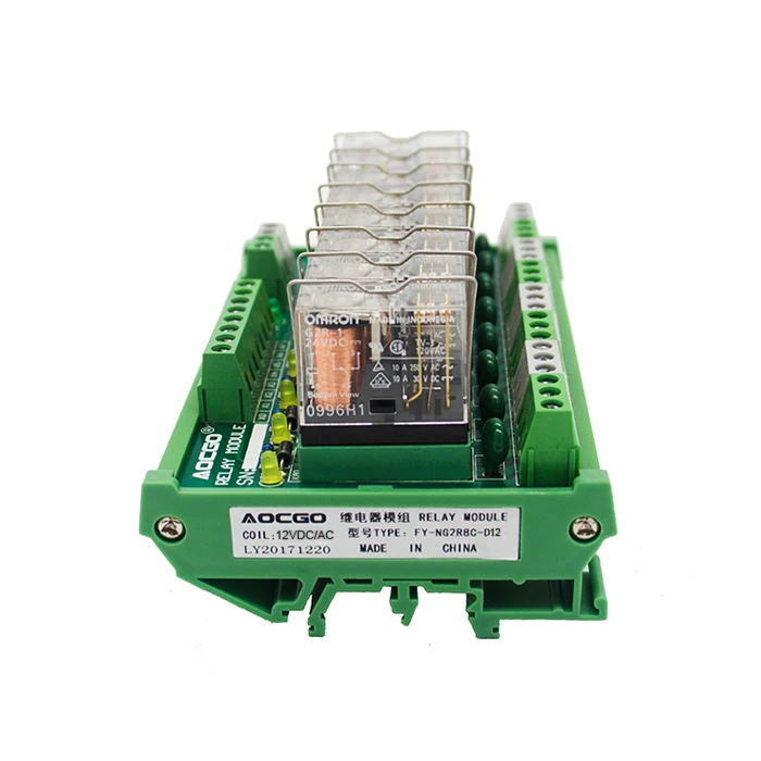 

8-канальный 1 SPDT DIN-рейка OMRON G2R 12 В модуль реле интерфейса DC/AC