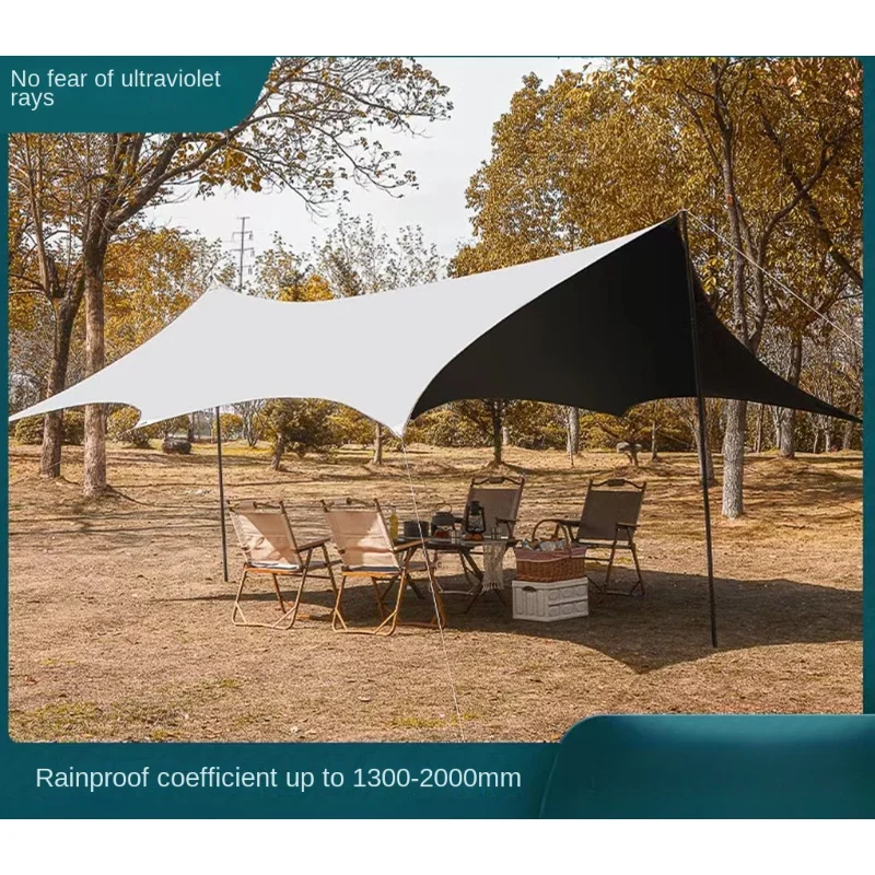 

Octagon Rectangle Shape Large Size Tarp 190T Black Coated Shade Sail Sun Shelter Waterproof Camping Awning Tent Sunshade Canopy
