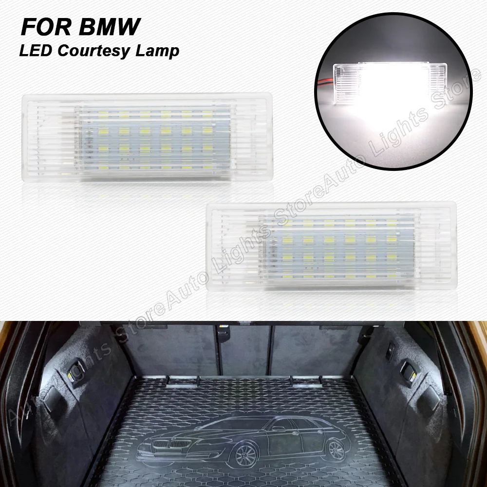 2PCS For BMW F20 F21 F30 F31 F34 F32 F10 F11 F07 F15 F26 F01 F02 LED Courtesy Light Footwell Door Luggage Trunk Interior Lamp