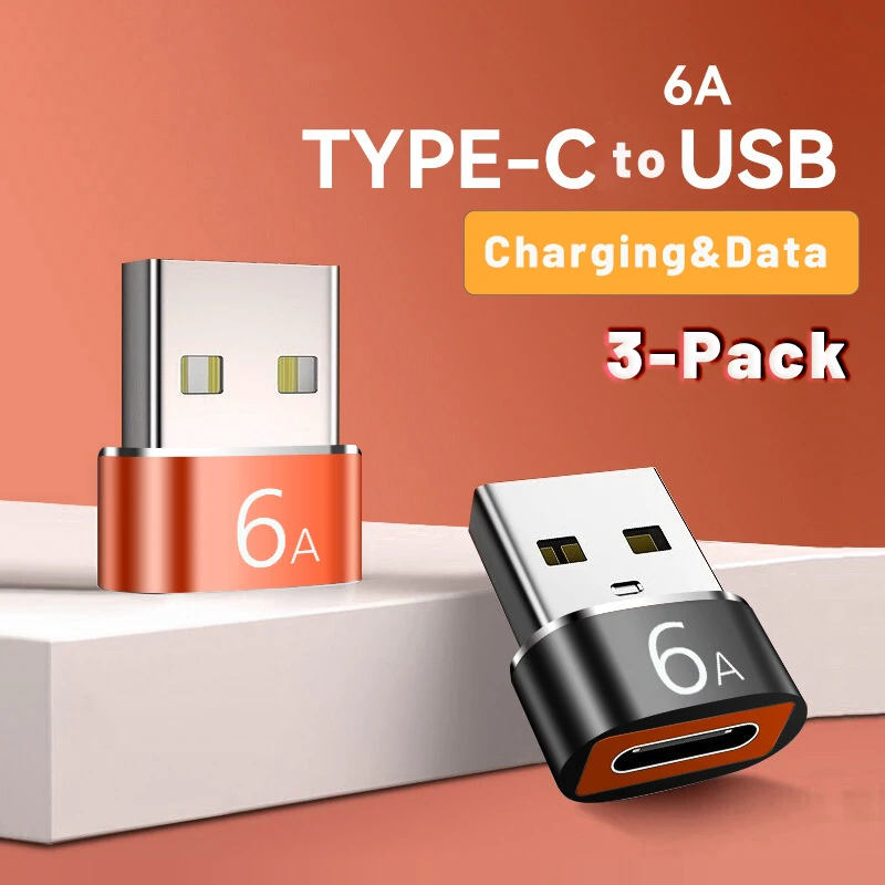 

3Pcs 6A Type C To USB 3.0 OTG Adapter USB C Female To USB Male Data Converter For MacBook Pro Samsung Xiaomi USBC Connector