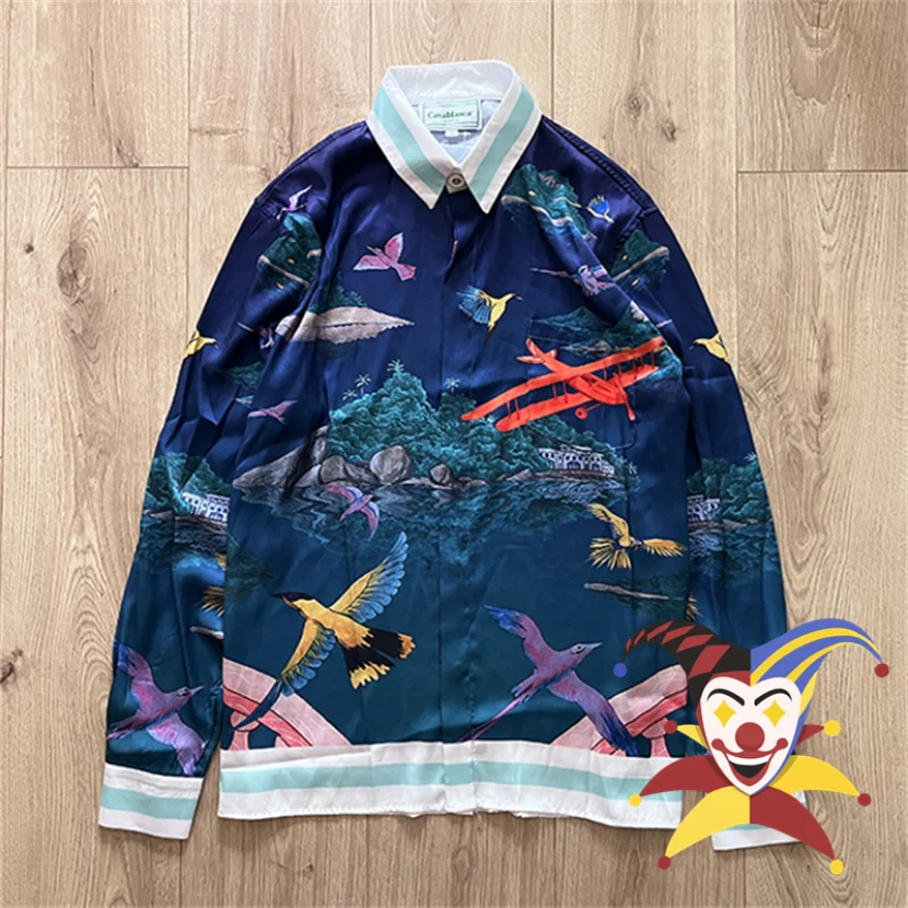 

Гавайская шелковая рубашка с длинным рукавом, для мужчин и женщин