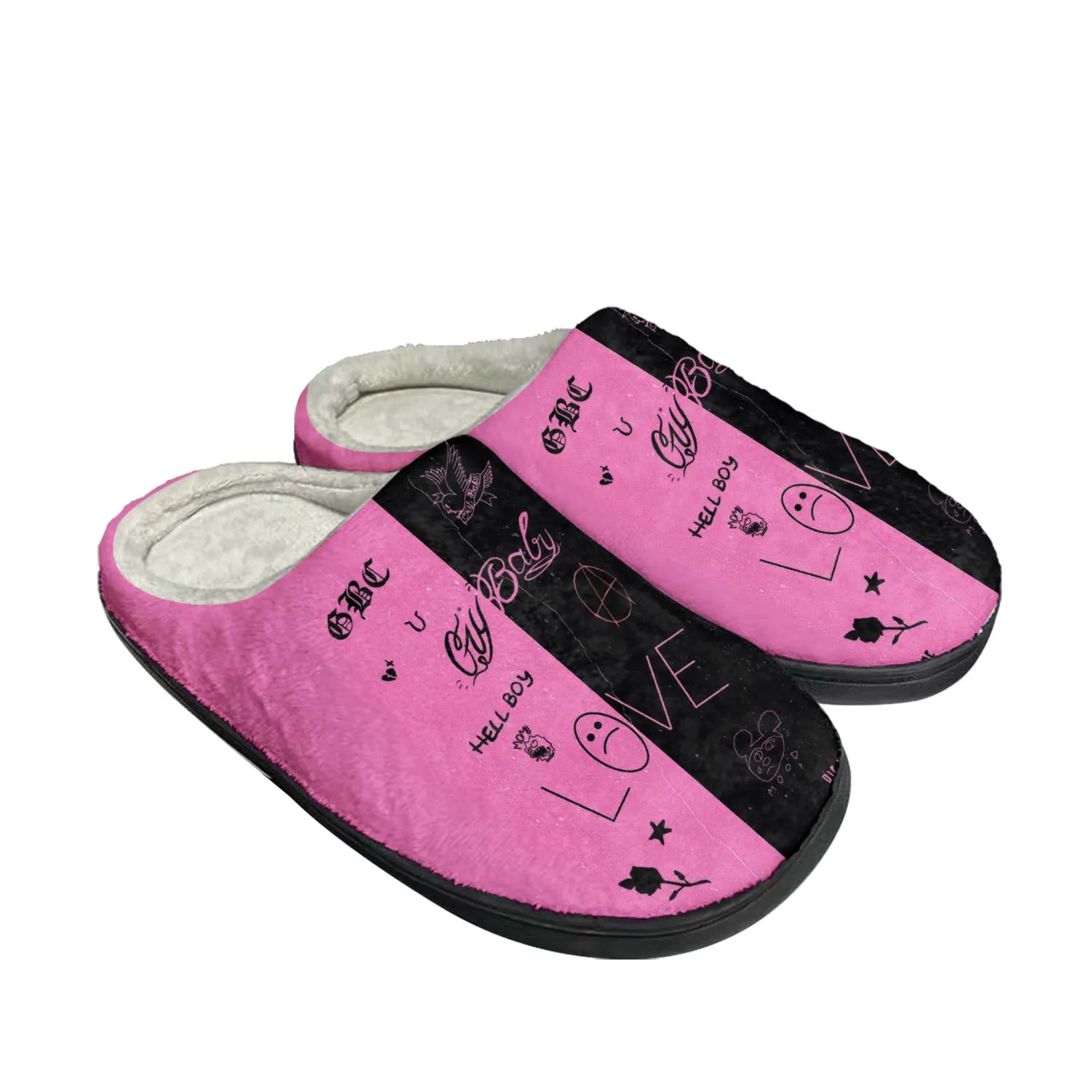 

Hot Hip Hop Rapper Lil Peep Home Cotton Custom Slippers Mens Womens Sandals Plush Bedroom Casual Keep Warm Shoe Thermal Slipper