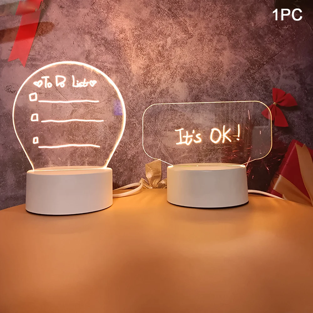 

Creative Message Board Non Slip Durable Adjustable USB Powered Rewritable Night Light DIY Night Lamp