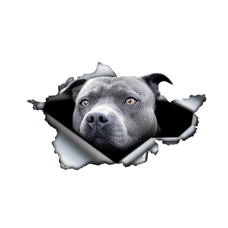 13 см x 7 8 синяя Автомобильная наклейка Pitbull рваная металлическая светоотражающие