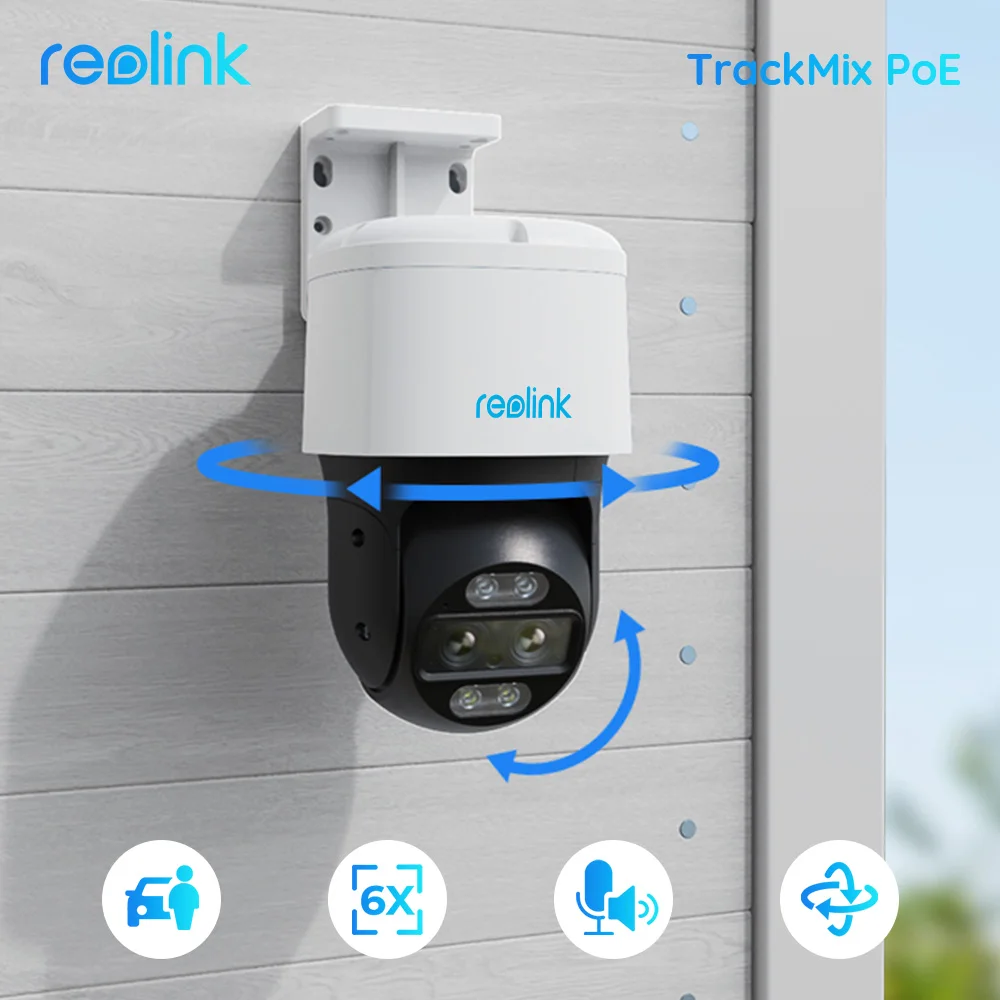 Reolink Trackmix PoE 4K Наружная камера безопасности с двумя объективами слежения за