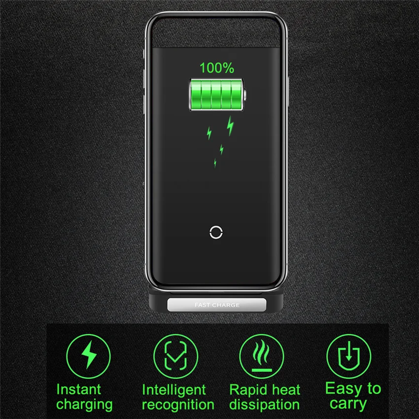 30W Qi Dual Coil Wireless Charger For iPhone 13 12 11 X 10 Plus Phone Fast Pad Dock Station Samsung S8 S9 S9+ Note 8 |